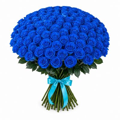 101 роз синяя Голландия, букет, доставка