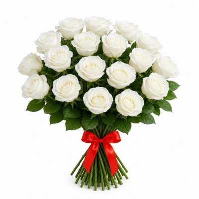 17 роз белая Голландия, букет, доставка