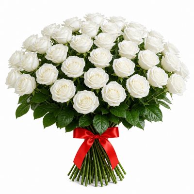 35 роз белая Голландия, букет, доставка