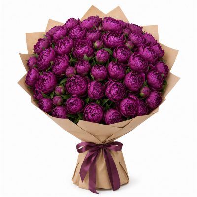 51 фиолетовый пион, доставка