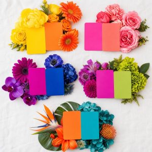 Дофаминовые букеты — 5 палитр дофаминового дизайна: sunshine, romance, power, nature, tropical
